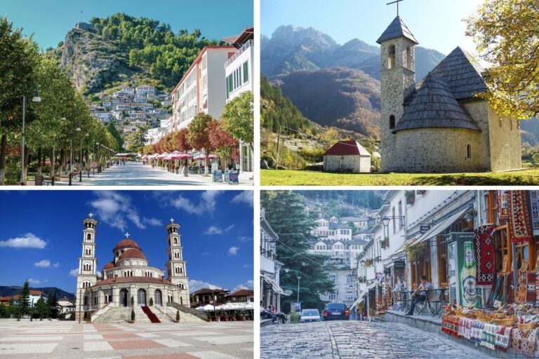 Calles, pueblos e iglesias de Albania.