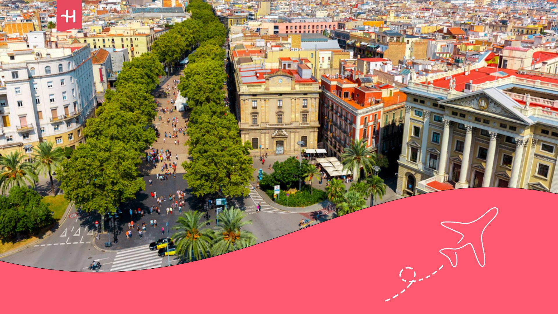 Vistas de la Rambla de Barcelona.