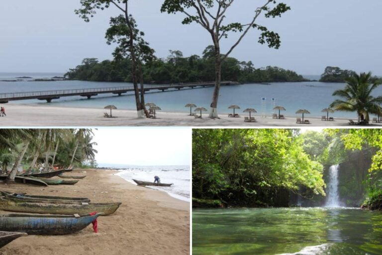 Mosaico de paisajes de la Isla Bioko en Guinea Ecuatorial.