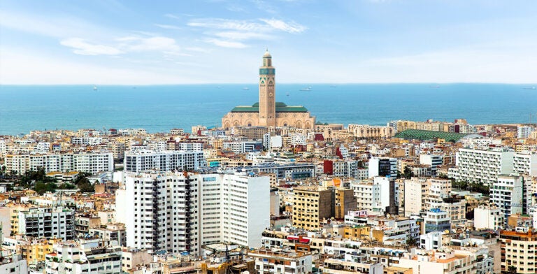 Vista aérea de Casablanca, Marruecos