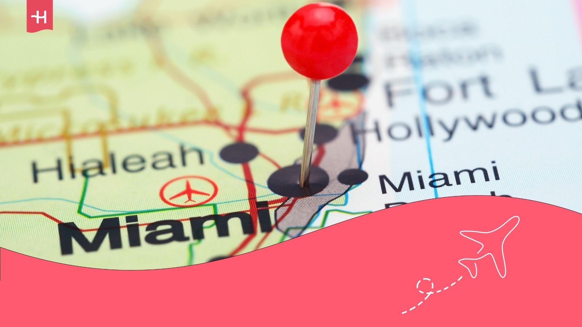 Mapa de Estados Unidos con Miami marcado