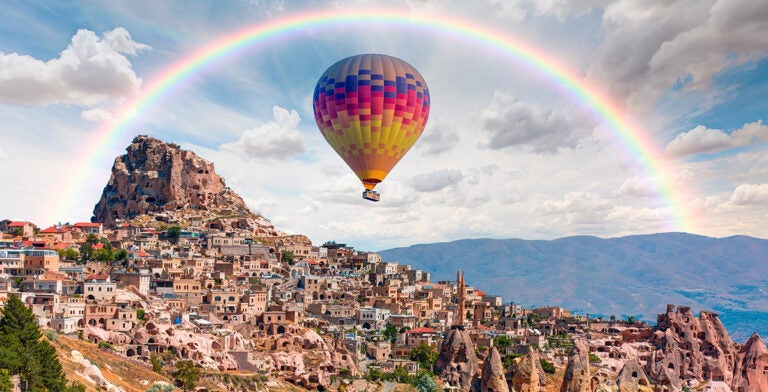 Globo volando sobre Capadocia