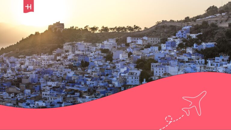 Ciudad azul de Marruecos.