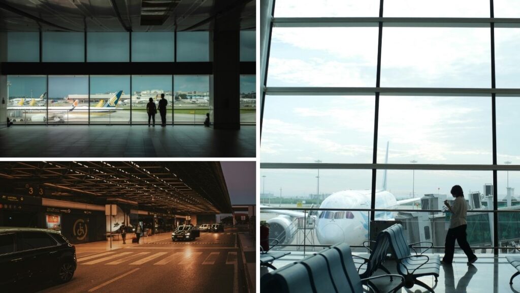 Salas de espera en un aeropuerto.
