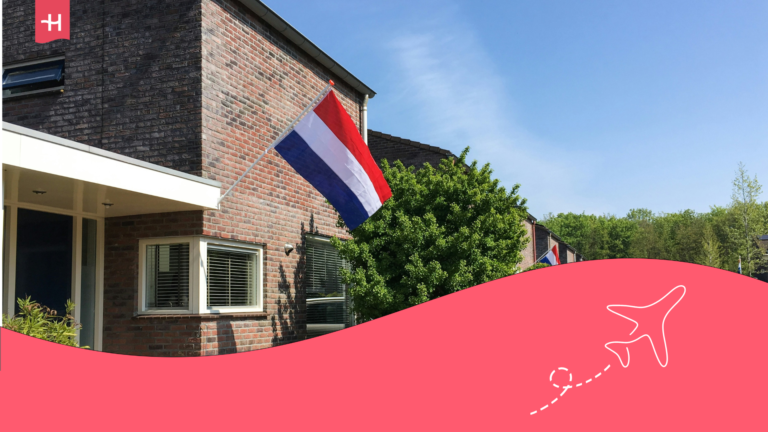Artículo de trabajar en Holanda con bandera