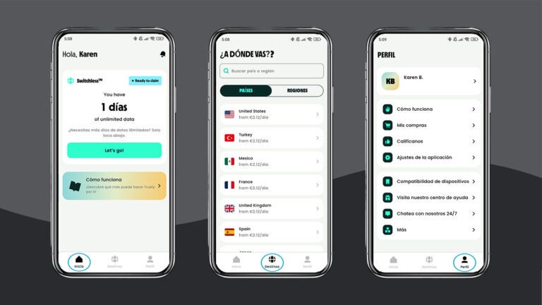 Características de la app de Truely