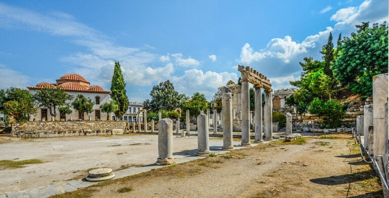 Columnas en el Ágora Antigua