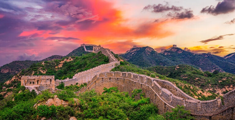 La Gran Muralla china al atardecer