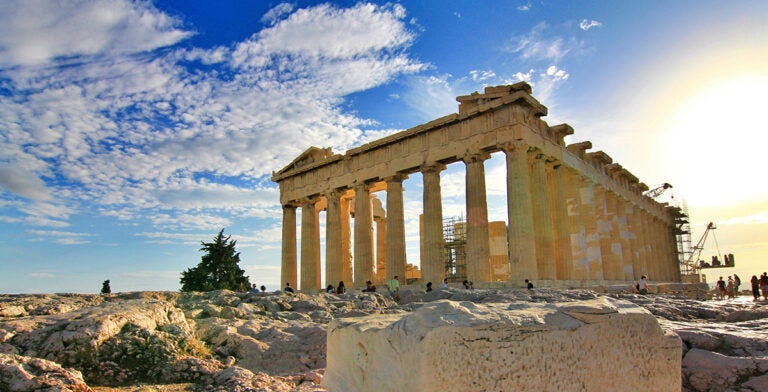 Partenón en la Acrópolis de Grecia
