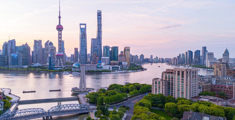 Vista aérea de Shanghái, China