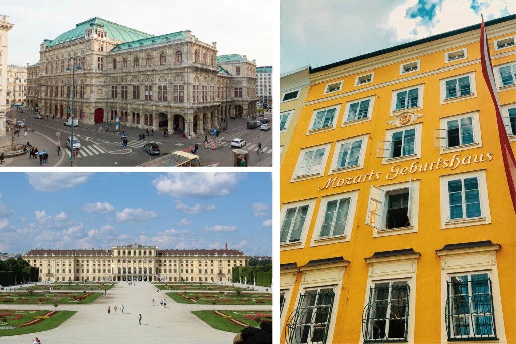 Casa de Mozart en Salzburgo, Ópera de Viena y Palacio de Schönbrunn.