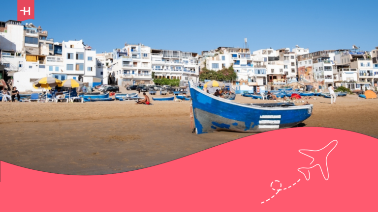 Espacios de coliving en Taghazout, Marruecos.