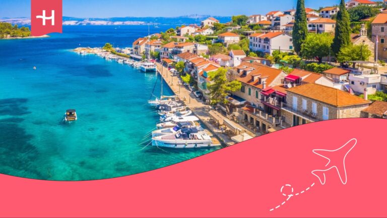 Vista Aéreas de Stomorska en Croacia.