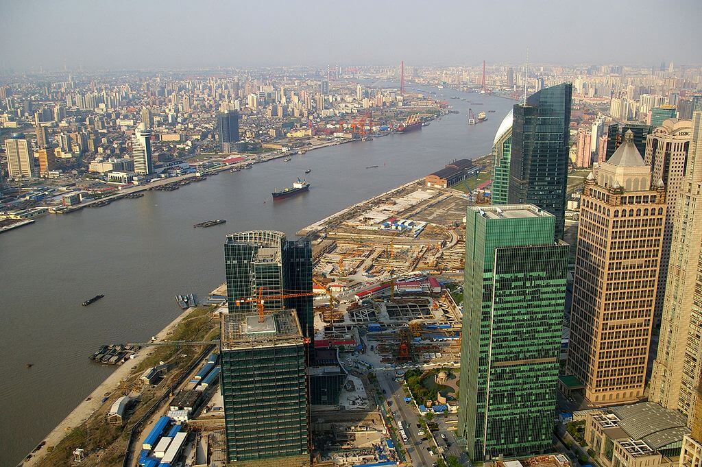 Que hacer en Shanghai: ver el río Huangpu en Shanghái, vista desde la Torre Perla Oriental