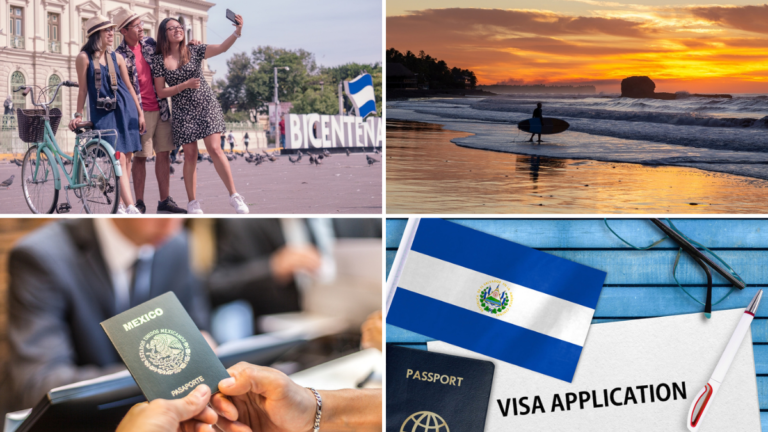 Pasaporte y otros documentos para viajar de México a El Salvador.