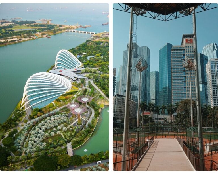 Gardens by the Bay es un parque futurista con los famosos Supertrees, el Cloud Forest y el Flower Dome, que muestran una variedad de flora y fauna.