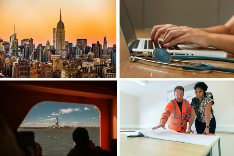 una ciudad, un medico, el turismo, un arquitecto trabajar en Nueva York oportunidades
