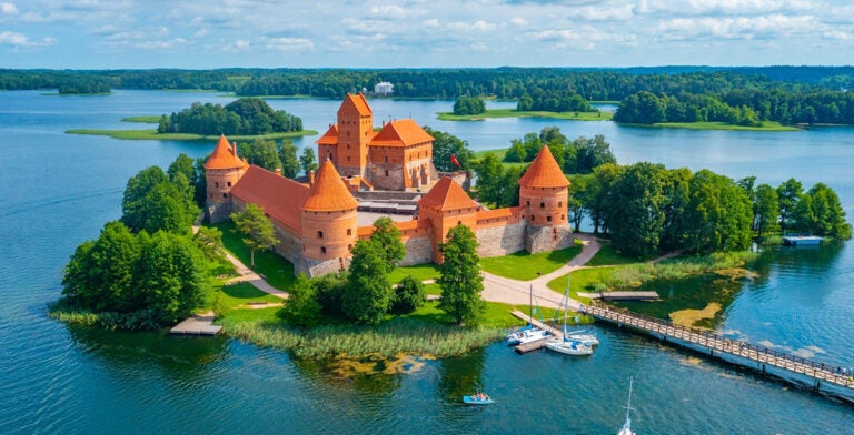 Vista aérea del castillo de Trakai