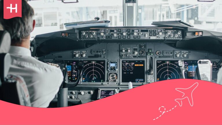 Piloto de avión dentro de la cabina.