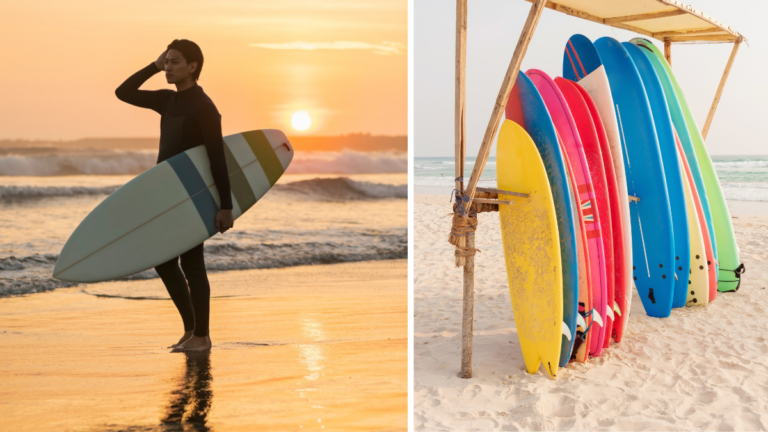 Tablas de surf para iniciar su práctica en Maldivas.