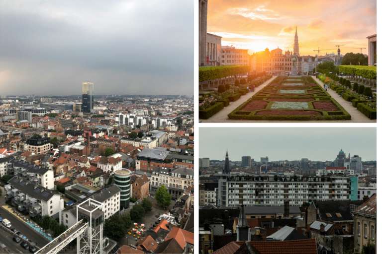 Vista panorámica de la ciudad, captura el Mont des Arts y una vista urbana de la ciudad.
