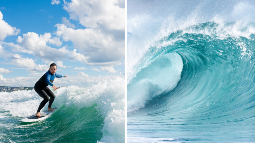 Olas perfectas para hacer surf en el mar de Brasil.