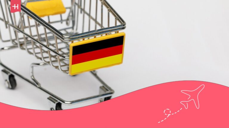 Carro de la compra con la bandera de alemania.