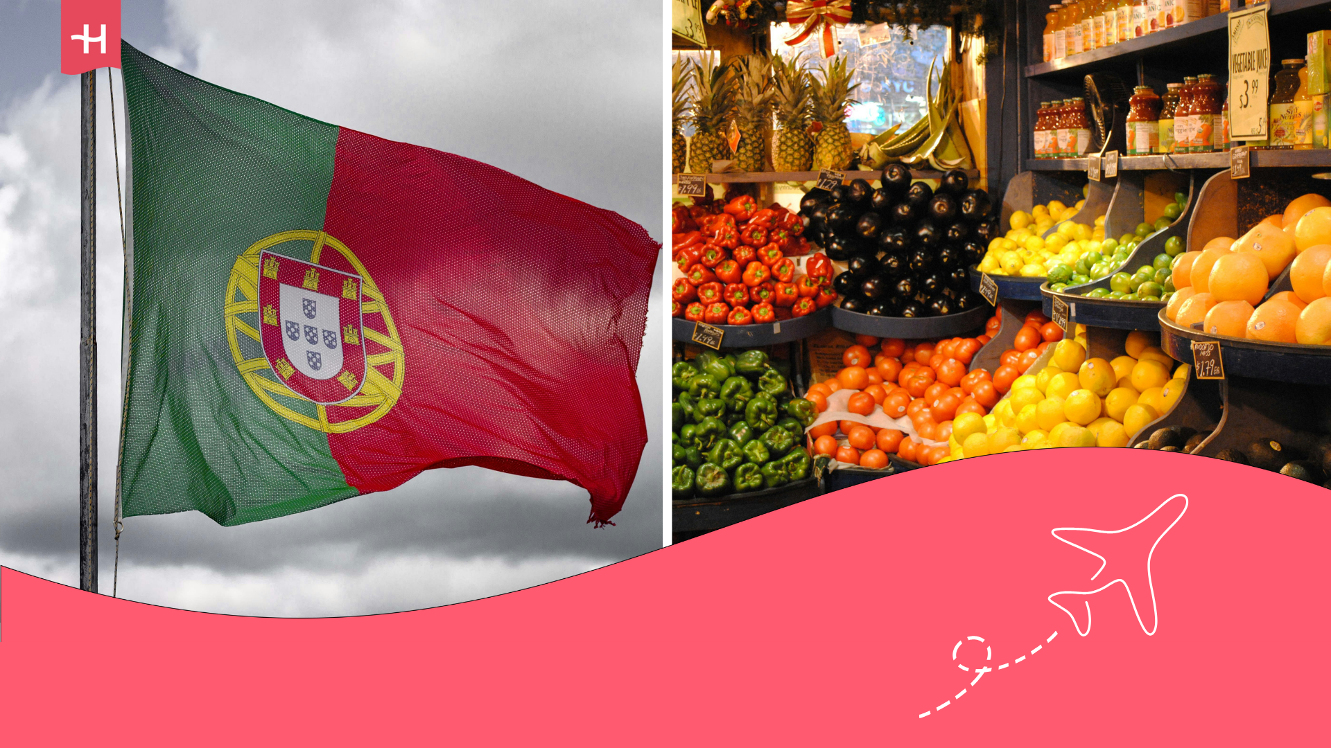 Supermercados de frutas y verduras en Portugal.
