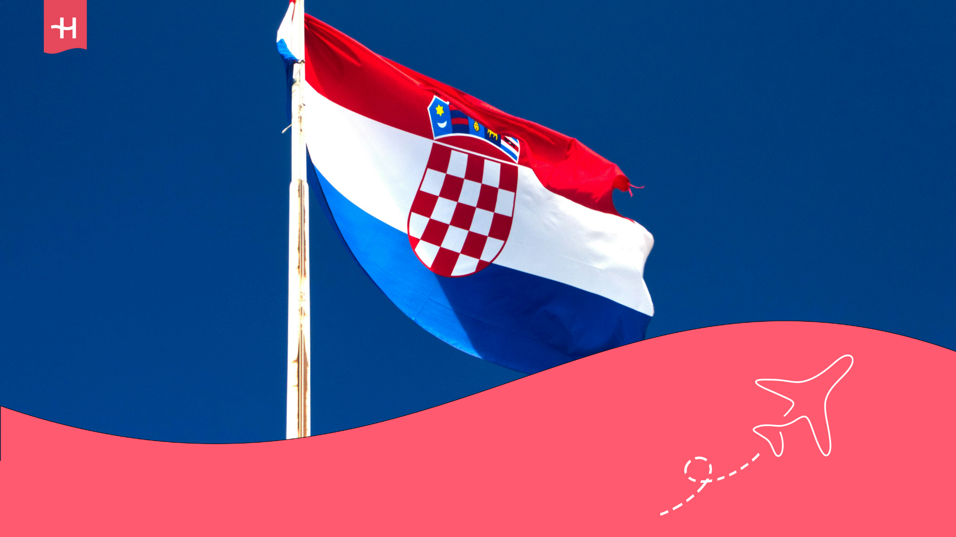 Bandera de Croacia, país en donde se puede hacer buceo.