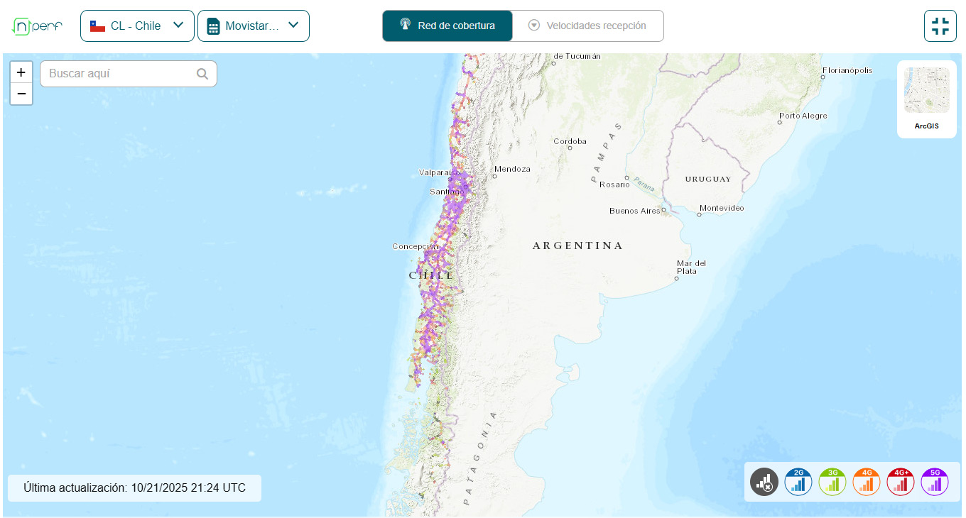 Cobertura de la red de Movistar Chile