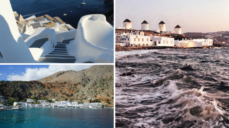 Santorini, Creta y Mykonos, lugares famosos para hacer buceo en Grecia.