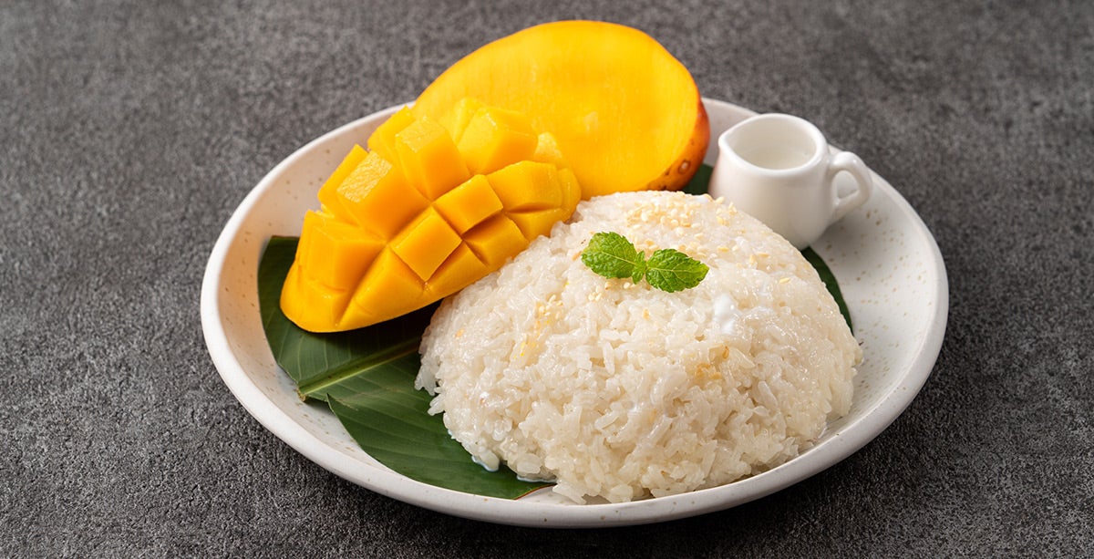 Mango sticky rice, un postre muy popular que comer en Tailandia