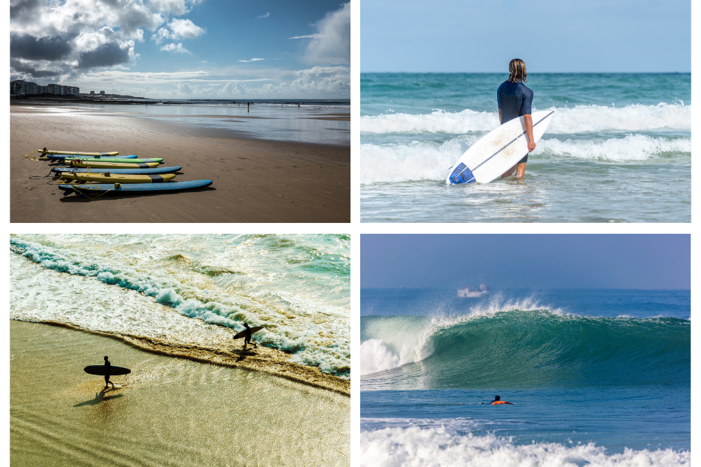 Imágenes de los mejores lugares para practicar surf en Francia.