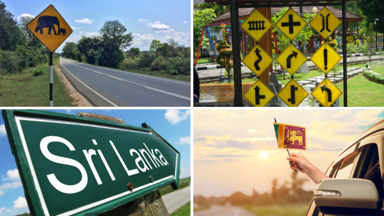 Señales de tránsito que verás al conducir por Sri Lanka.