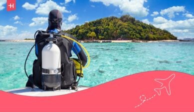 Submarinista en Krabi, Tailandia