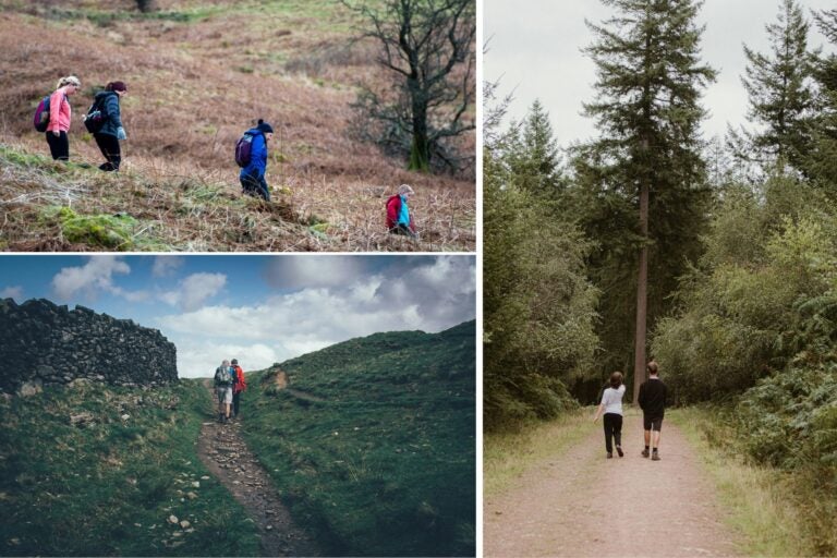 Varios senderistas por la montaña
