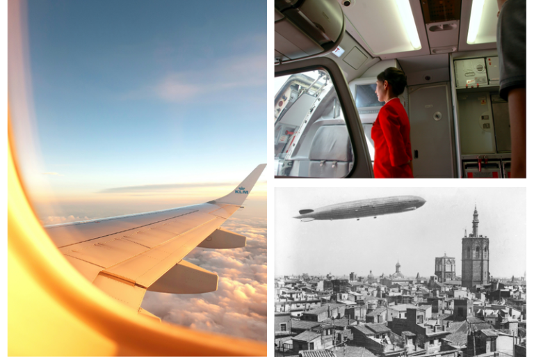 Imágenes que representan un curso de azafata de vuelo en Valencia.