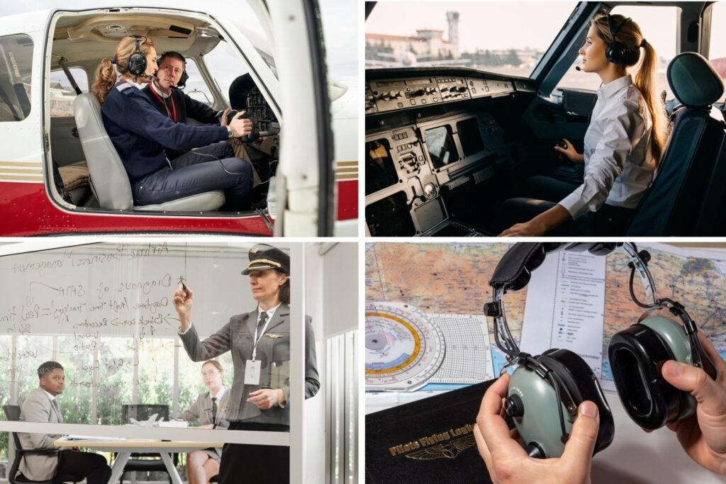 Estudiantes de piloto de avión