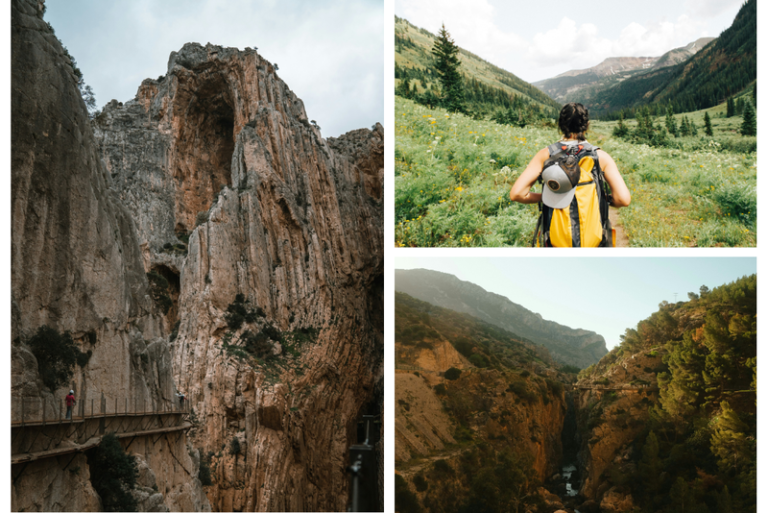 Imágenes de algunos de los lugares donde se realiza senderismo en Málaga