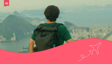 Voluntario en mirador de Rio de Janeiro