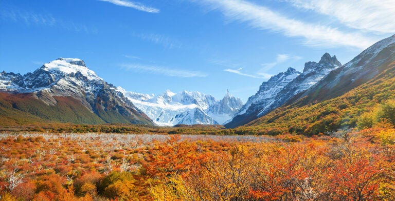 Otoño en las montañas de la Patagonia, Argentina 