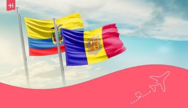 Banderas de Ecuador y Andorra.