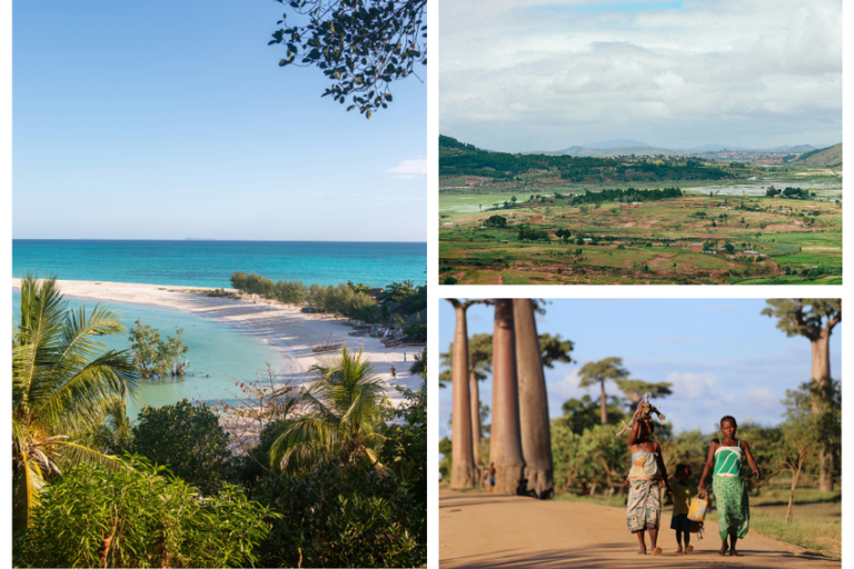 Imágenes representativas de voluntariados en Madagascar.
