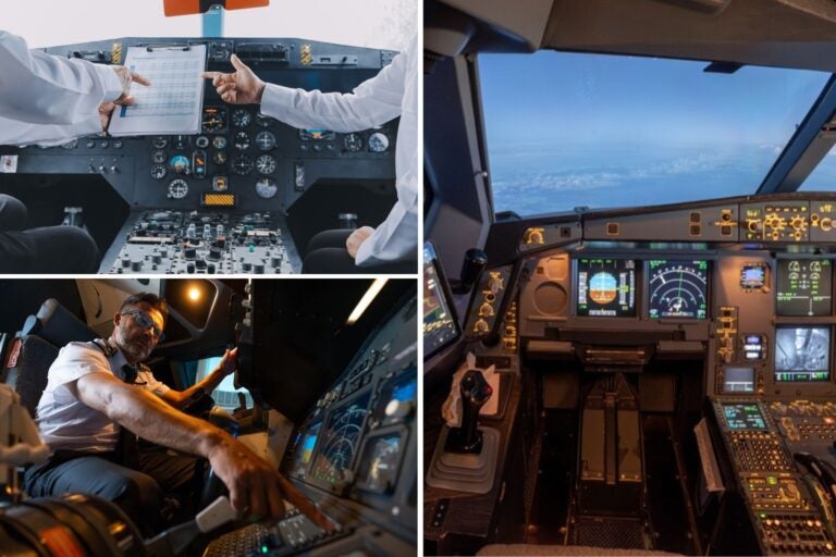 Pilotos de avión en cabina