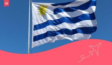 Bandeara de Uruguay para hablar de los requisitos de viajar desde Ecuador