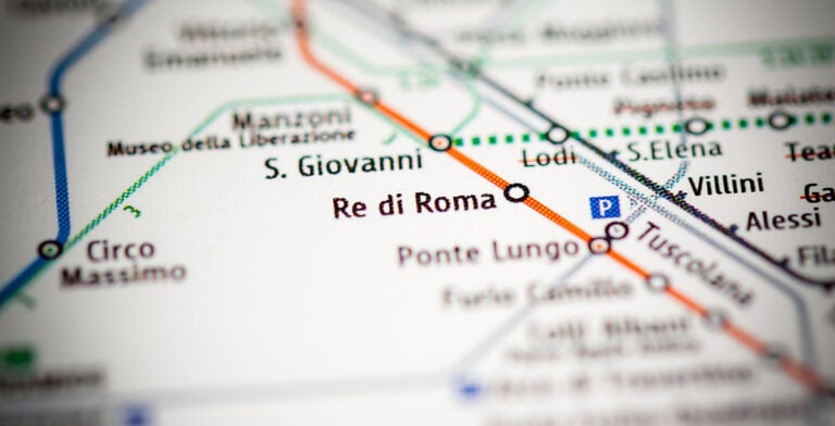 Mapa del transporte público en Roma