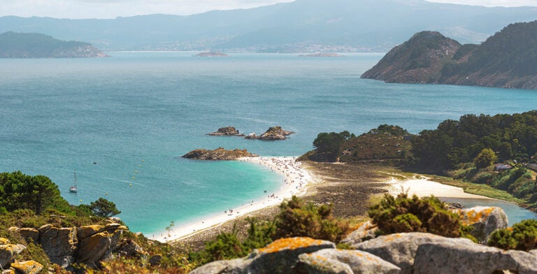 Playa de Rodas en las islas Cíes, Galicia