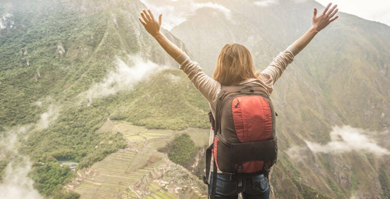 Viajera en Machu Picchu