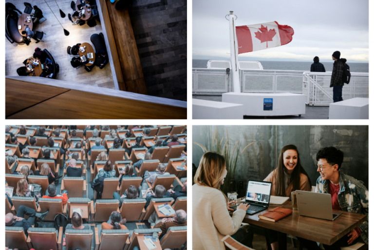 Imágenes representativas de estudiar en Canadá.