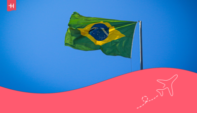Contenido de Holafly sobre los requisitos para viajar a Brasil desde Bolivia. Bandera de Brasil